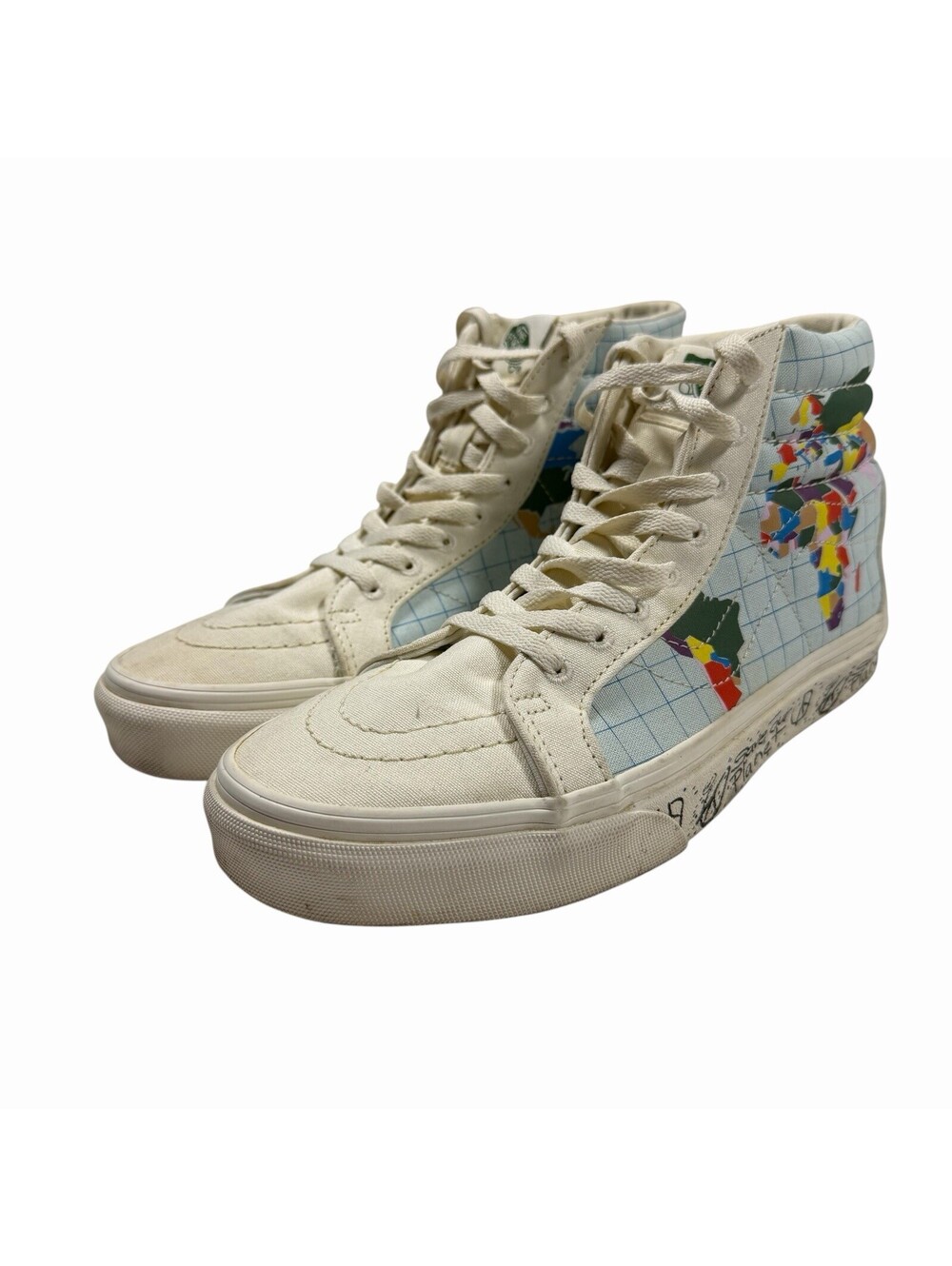 Vans Sk8-Hi Save Our Planet World Map High Top Sneakers Men's 6.5 Women's 8